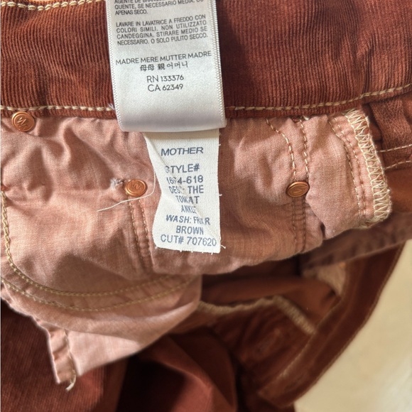 MOTHER corduroy The Tomcat Ankle Jeans in Rich Brown - Picture 12 of 16
